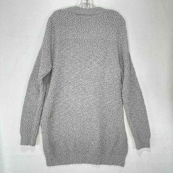 Women Sweater XL Cozy Knit Pullover Gray Crew Neck Chic - Picture 2 of 11